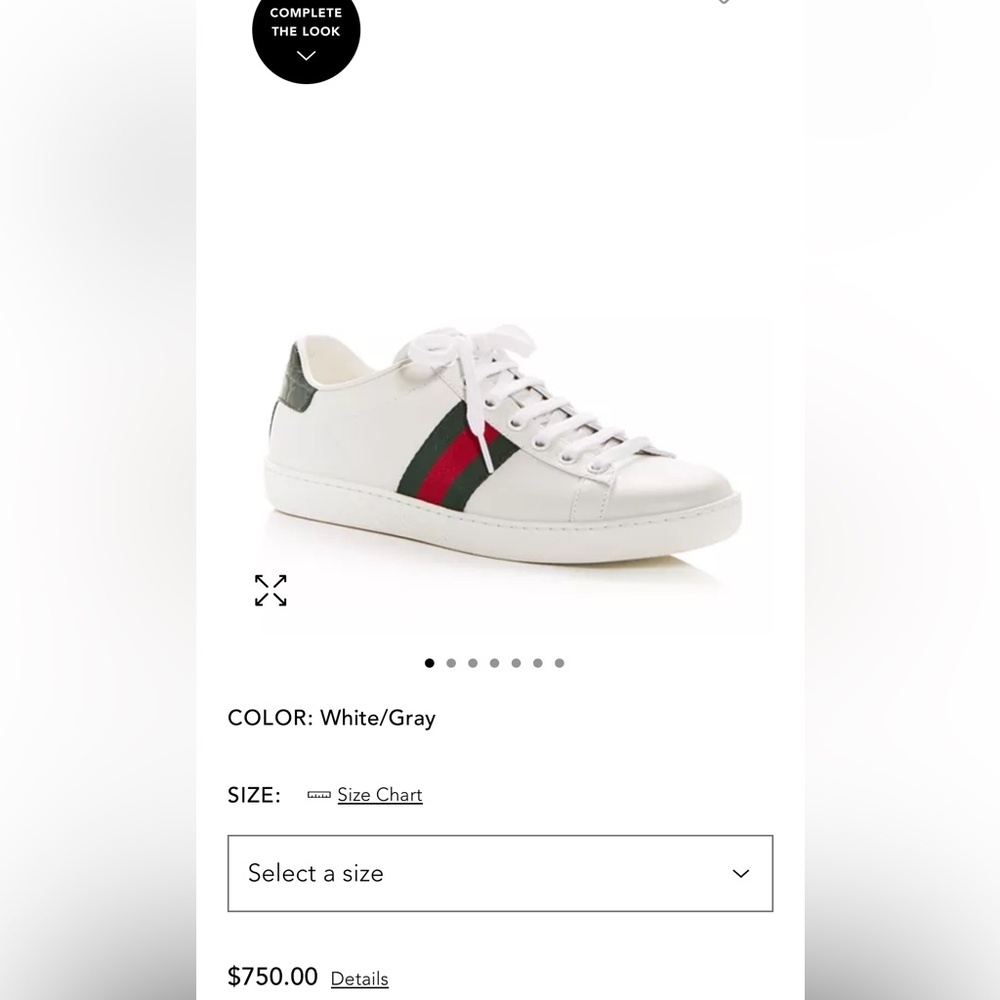 GUCCI WOMENS ACE LOWTOP SNEAKER- EU 37 1/2